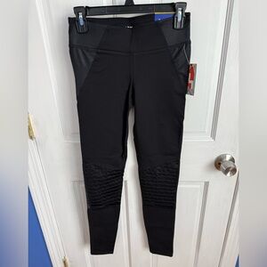 JoyLab Black Moto Style Leggings NWT Small